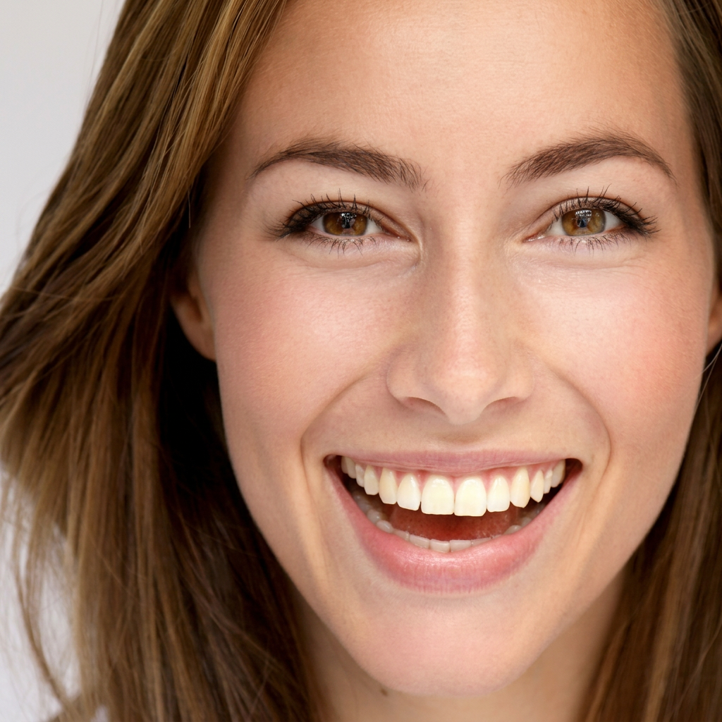 Close-up of a natural smile — select the teeth you would like veneered
